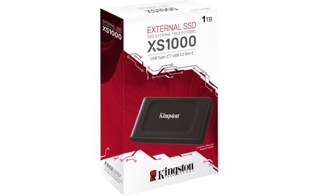 Kingston XS1000 1TB High Performance Pocket-Sized External SSD USB C w/ USB-C to USB-A Cable Kingston XS1000 1TB High Performance Pocket-Sized External SSD USB C w/ USB-C to USB-A Cable