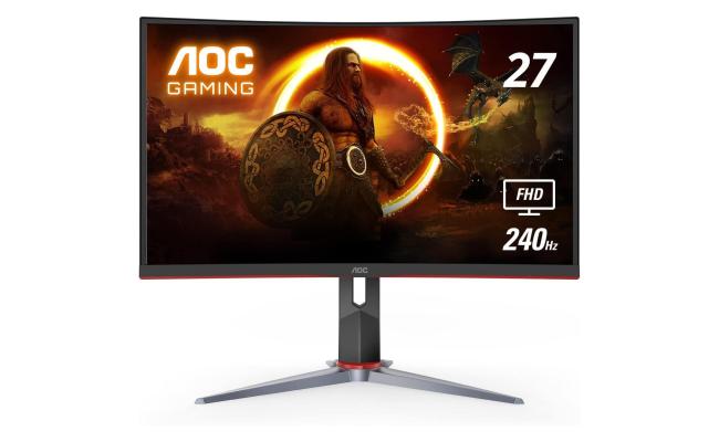 AOC C27G2Z 27" Curved 1500R Frameless 240Hz Ultra-Fast 0.5ms sRGB 120% Height Adjustable Freesync w/ 2x HDMI 2.0 & DP