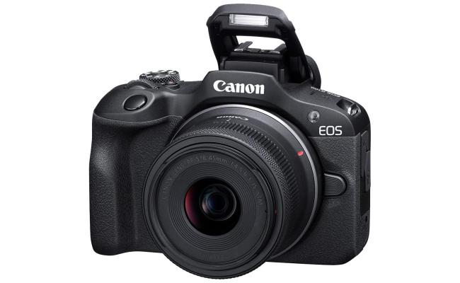 Canon EOS R100 24.1 MP Mirrorless Camera 4K 24p Video with Crop FHD 60p Wi-Fi Bluetooth w/ RF-S18-45mm F4.5-6.3 Lens