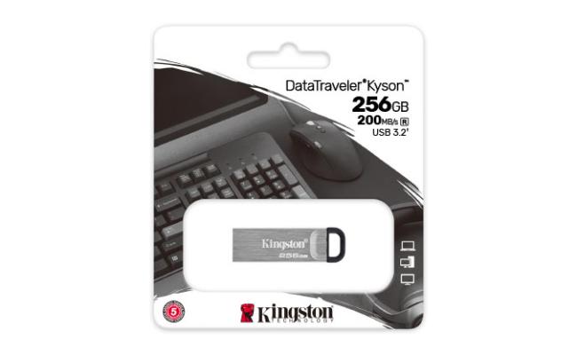 Kingston DataTraveler Kyson 256GB High Performance USB 3.2 Metal Flash Drive GM
