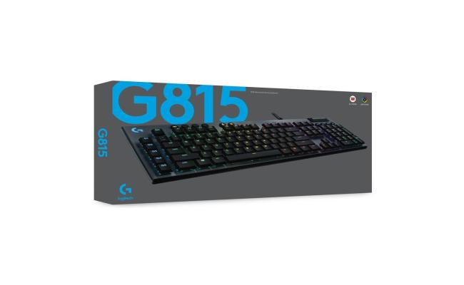 Logitech G815 Lightsync RGB Low-Profile GL Tactile Mechanical Gaming Keyboard, US English Layout - Black