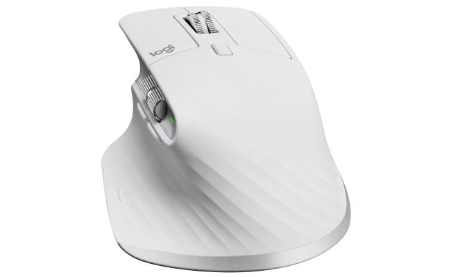 Logitech MX Master 3S for Mac Wireless Mouse, 2.4GHz RF & BT LE, 8k dpi Darkfield Optical Sensor, Quiet Click Butons, MagSpeed Electromagnetic Scrolling , Pale Gray